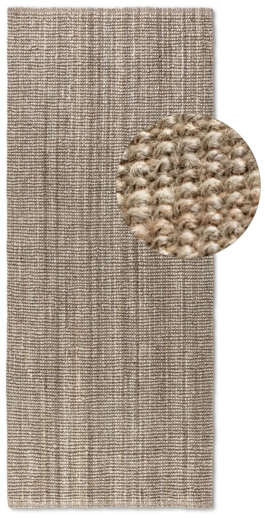 Dywan naturalny jutowy ręcznie tkany Boucle brązowo-szary 80 cm x 200 cm