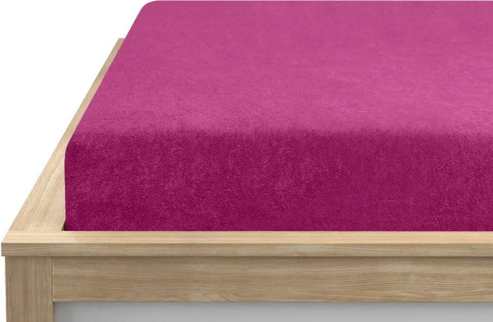 PrzytulneMieszkanie.pl Prześcieradło frotte EXCLUSIVE purpurowe 90 x 200 cm