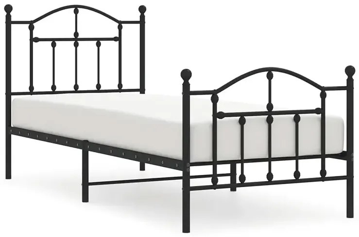 Czarne Metalowe Łóżko Pojedyncze 90X200 Cm F5-H57