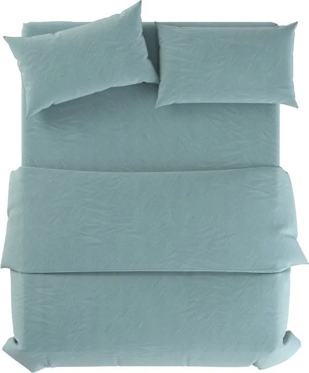 Jasnoniebieska lniana pościel dwuosobowa 200x200 cm Aqua – Native Natural