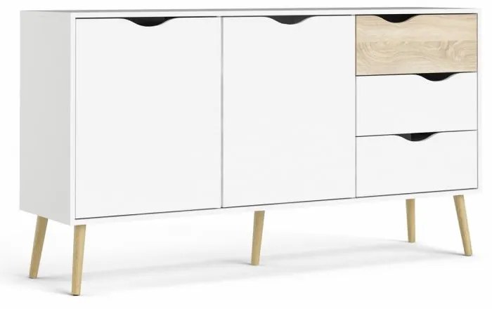 Biała komoda OSLO 75381 z 3 szufladami