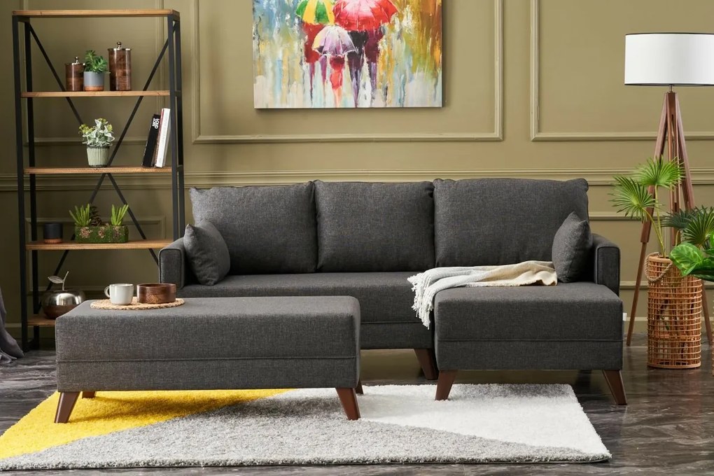 Narożna sofa rozkładana Bella Mini Right Anthracite