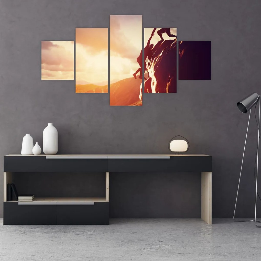 Obraz -Wspinacze (125x70 cm)