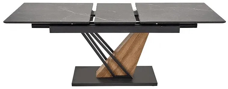 Stół rozkładany VOLANT 140(180)x90 czarny marmur/dąb złoty HALMAR