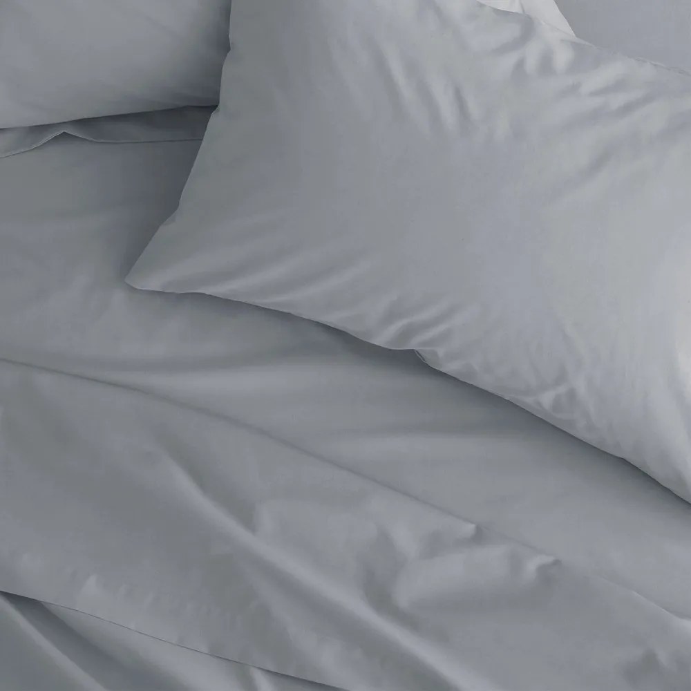 Szare prześcieradło z perkalu z gumką 150x200 cm Easy Iron Percale – Catherine Lansfield