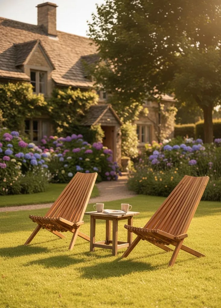 Zestaw drewnianych krzeseł ogrodowych A9-S48