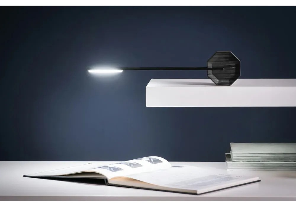 Czarna lampa stołowa LED (wysokość 38 cm) Octagon One – Gingko