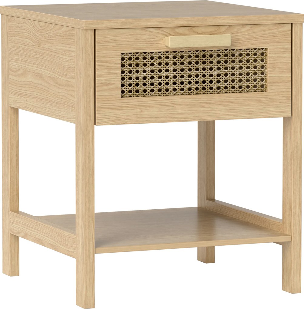 HOMCOM Stolik Nocny, Szafka Nocna, Stolik boczny z Szufladą, MDF 40 x 40 x 48,4 cm