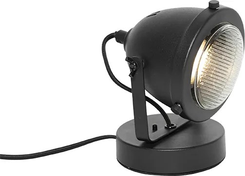 Industrialna lampa stołowa czarna 18 cm - Emado