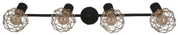 Lampa sufitowa na listwie cztery złote klosze - 41X V090 F0-H74