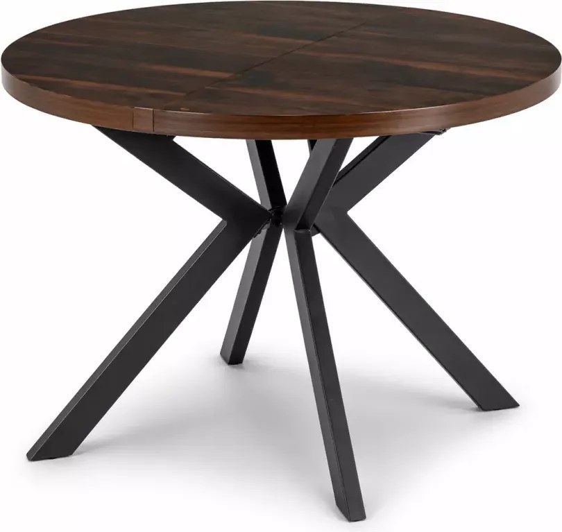 Okrągły stół Sorino z funkcją rozkładania 100-250 cm z blatem z płyty MDF i metalowymi nogami