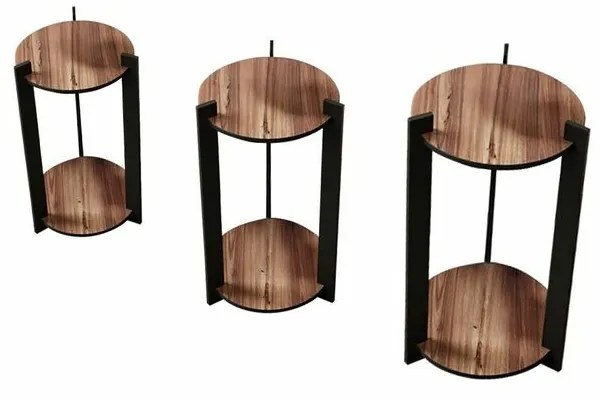 Stojak na kwiaty Flower Desk Round – orzech