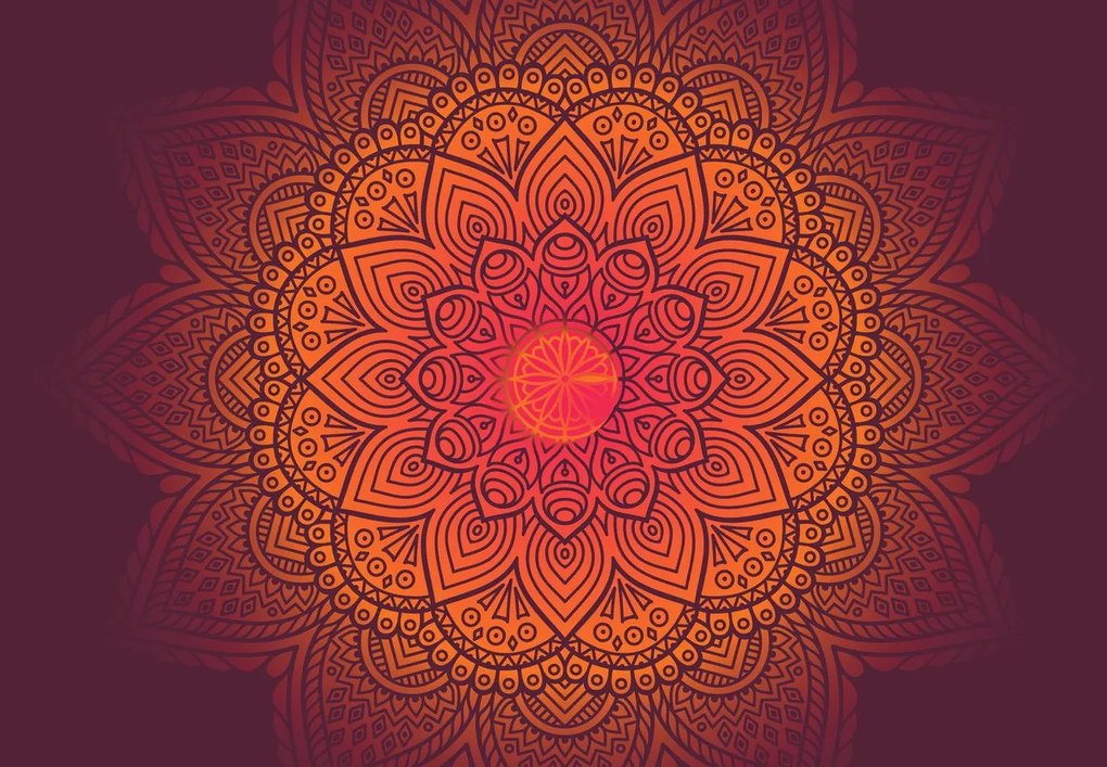 Fototapeta - Mandala, ciemna (196x136 cm)