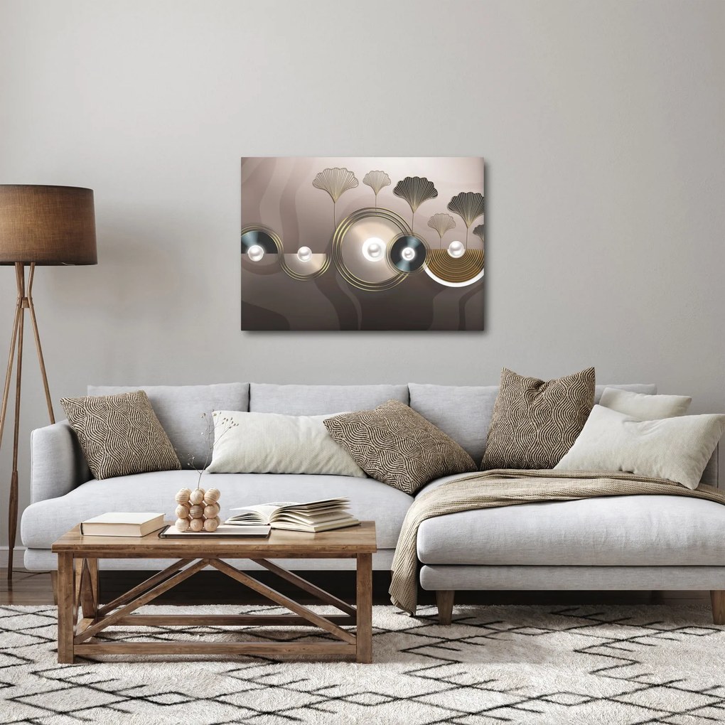 Obraz - Złotobrązowa abstrakcja (70x50 cm)