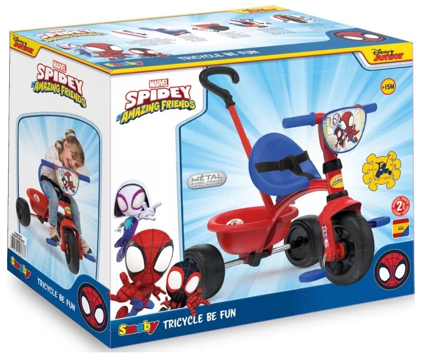 Smoby rowerek trójkołowy be fun spidey
