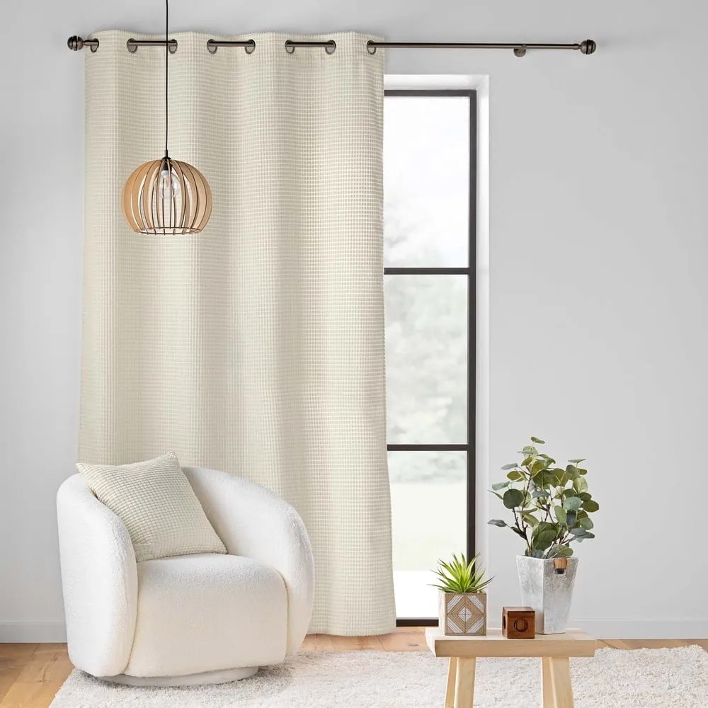 Beżowa aksamitna zasłona 140x260 cm Swing – douceur d'intérieur