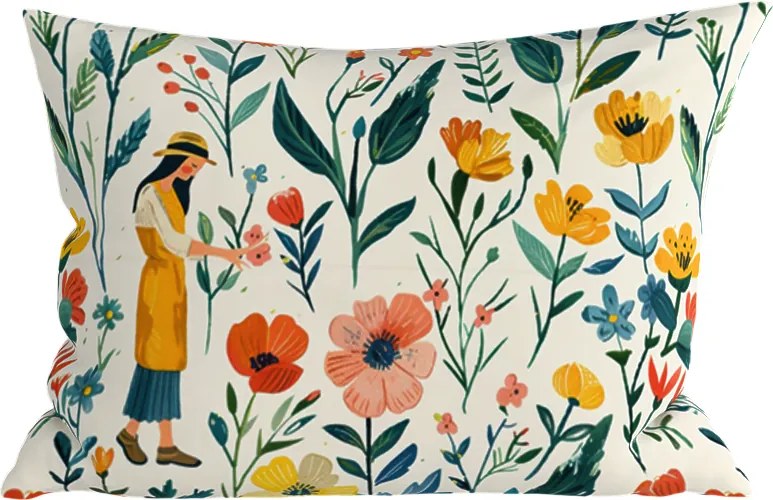 Bawełniana poszewka na poduszkę FLOVINA POLY 50x70 cm, kolorowa