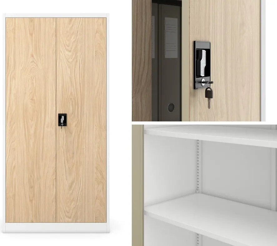 Szafa biurowa Eco Design Jan 90x40x185 cm biały/dąb sonoma