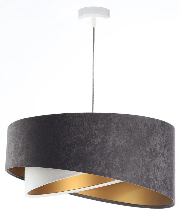 Grafitowo-biała lampa wisząca glamour- EX992 L7-A78