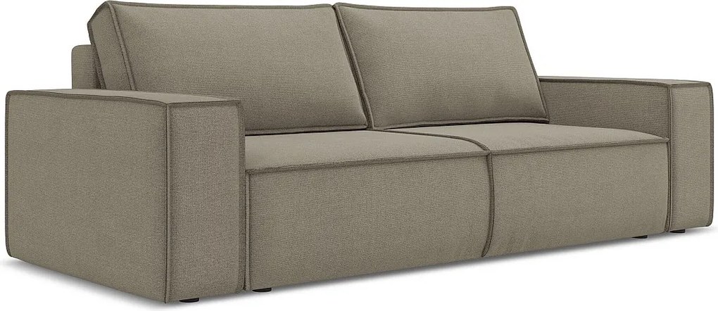 Kanapa 3-osobowa z funkcją spania - z tkaniny strukturalnej - ciemny beż - KIMO