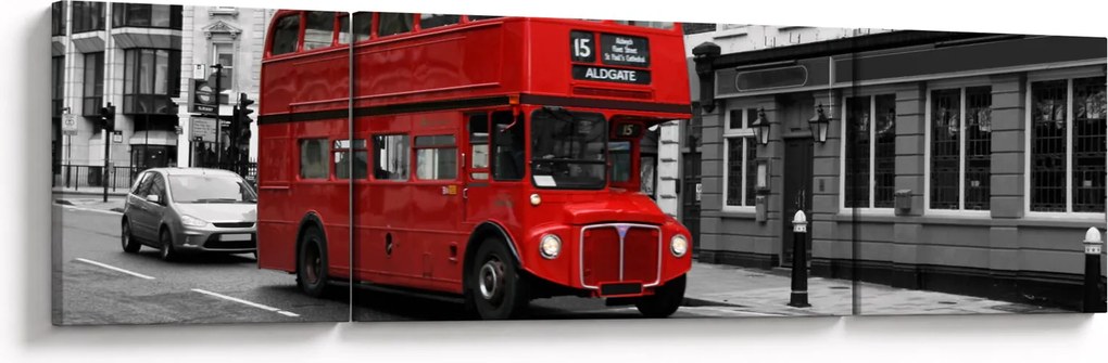 Obraz - Londyn z autobusem (170x50 cm)