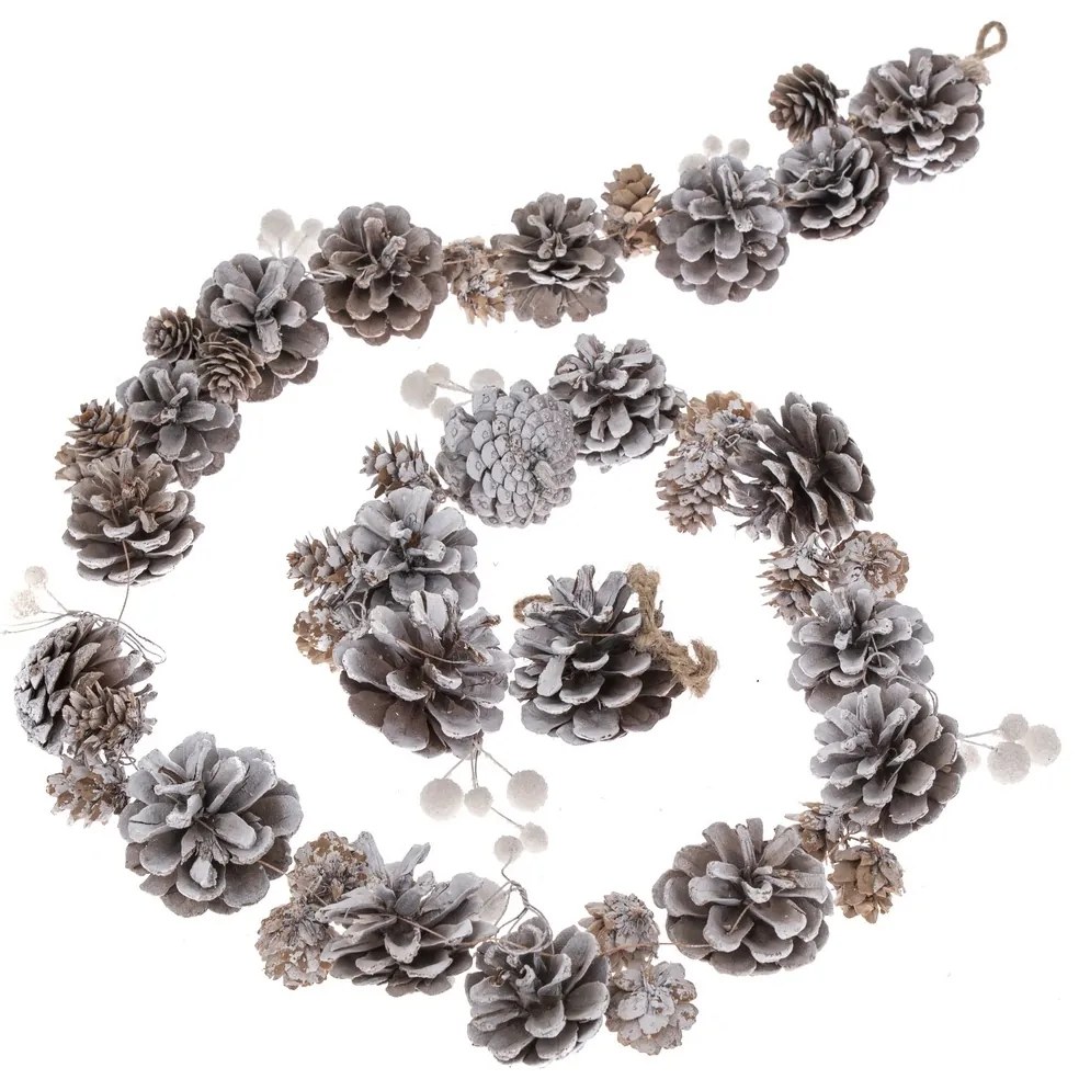 Girlanda dekoracyjna do zawieszenia Szyszki, 140 cm