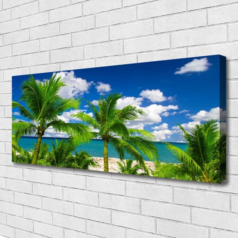 Obraz canvas Tropikalna Panorama z Palmami