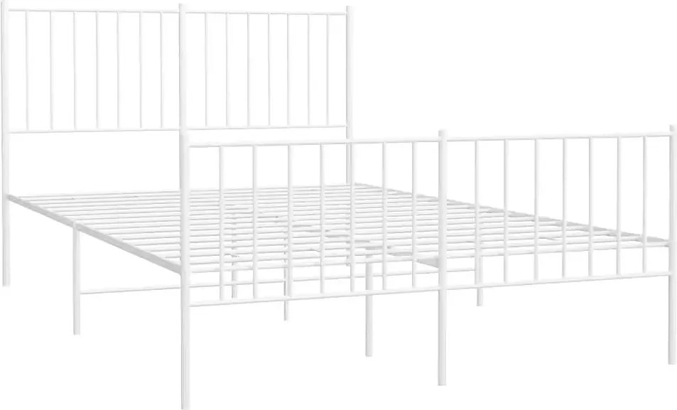 Białe metalowe łóżko małżeńskie w stylu loft 160x200 cm E7-P32