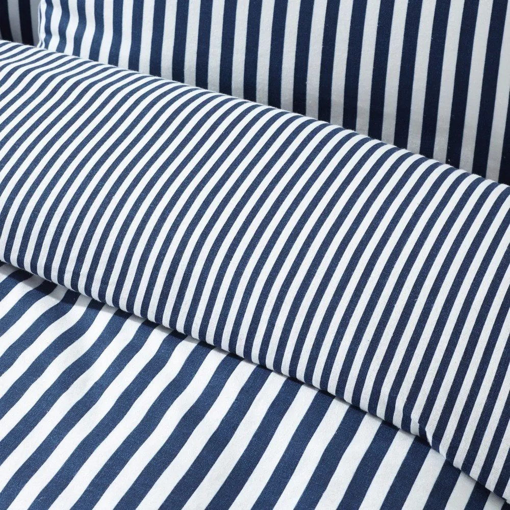 Ciemnoniebieska flanelowa pościel dwuosobowa 230x220 cm Stripe – Catherine Lansfield