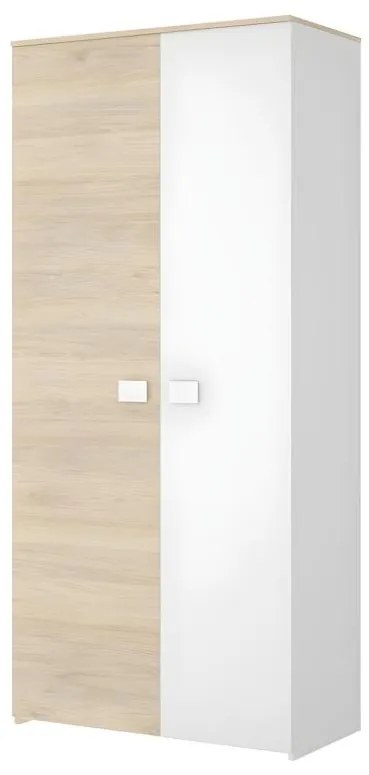 Szafa SONIA - 2 drzwi - Dł. 90 cm - Kolor: dębowy i biały