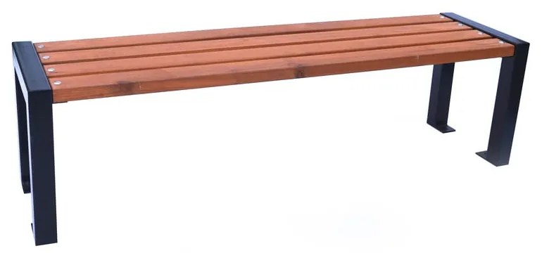 Brązowa drewniana ławka ogrodowa – Rojaplast