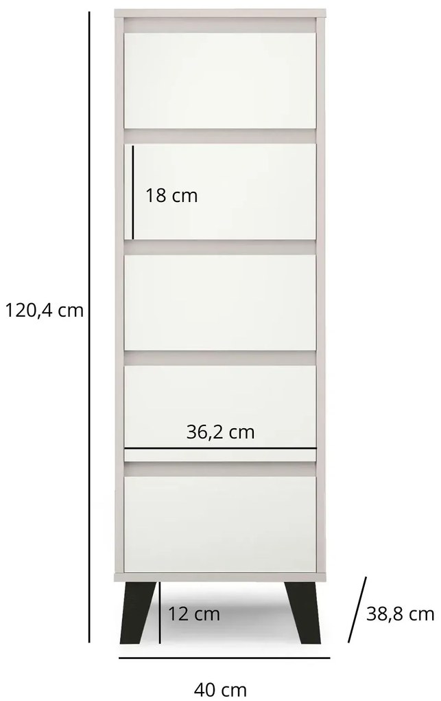 Komoda w stylu skandynawskim kaszmir + biały H3-K38