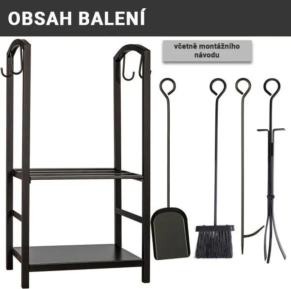 Stylista Stojak na drewno opałowe z akcesoriami