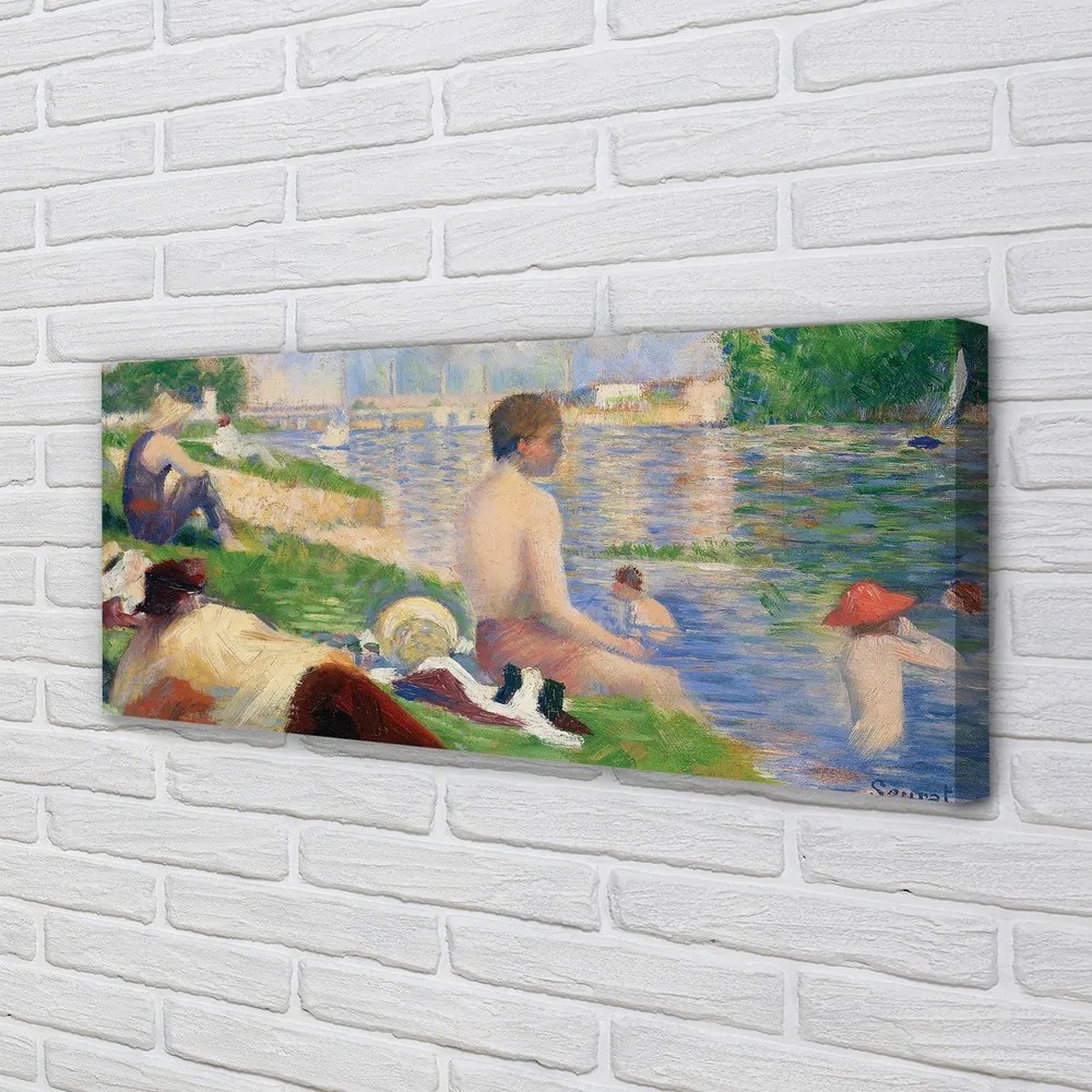 Zdjęcie na płótnie Studium końcowe dla kąpiących się w Asnieres - Georges Seurat