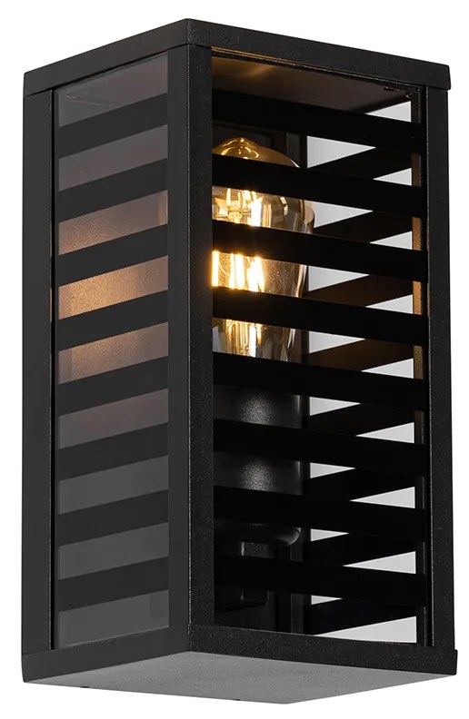 Nowoczesna lampa ścienna zewnętrzna czarna 26 cm IP44 - Reims