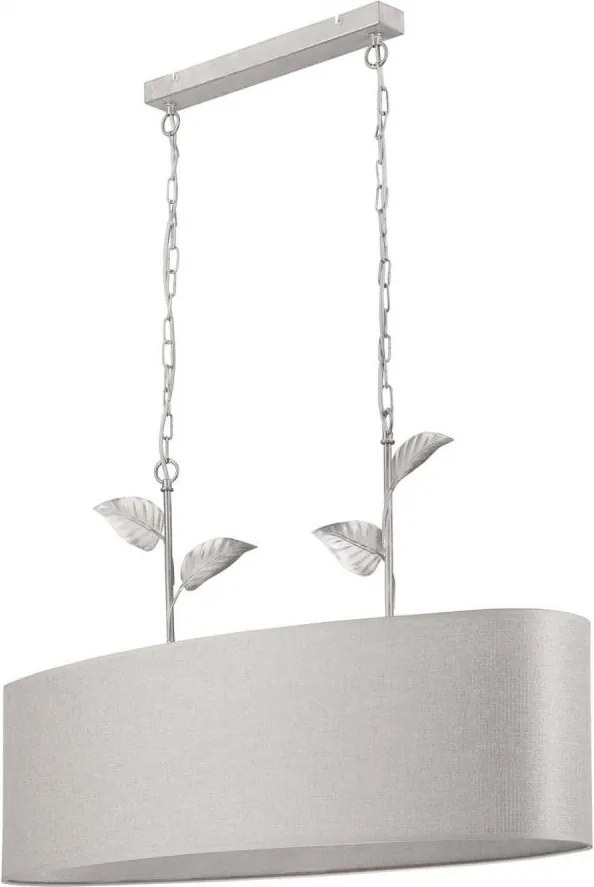 Żyrandol na łańcuchu NOEMI 2xE27/60W/230V srebrny/biały z patyną