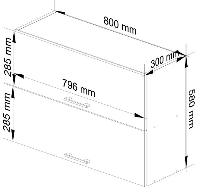 Szara nowoczesna górna szafka do kuchni 80 cm A0-L08