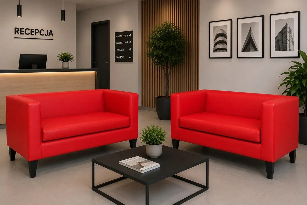 Sofa Monaco : Kolor nogi - Venge, Kolor tkaniny - EKO-SKÓRA - 15D, Typ tkaniny - Eko-skóra , Wysokość nogi - 20 cm