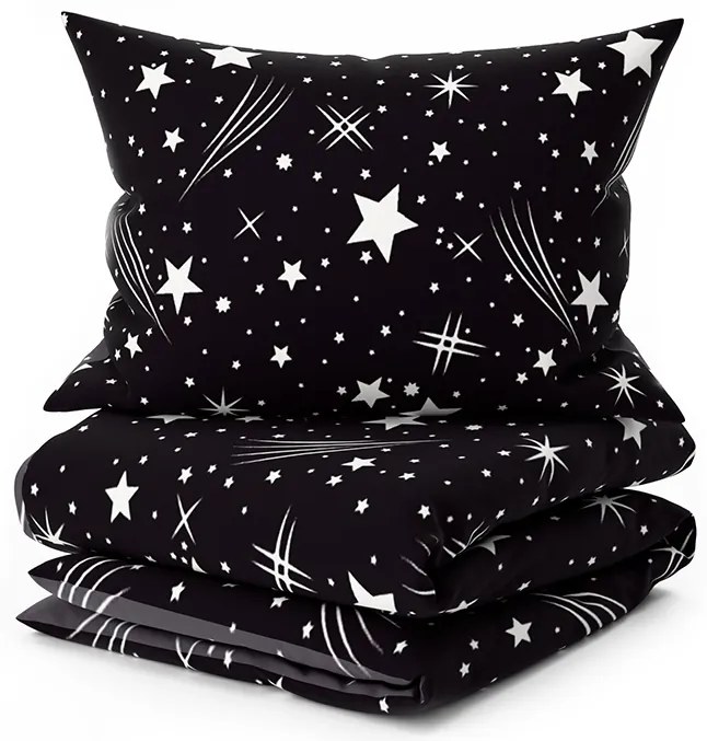 PrzytulneMieszkanie.pl PrzytulneMieszkanie.pl Pościel z mikrofibry NIGHT SKY czarno-szara Rozmiar pościeli: 70 x 90 cm | 140 x 200 cm