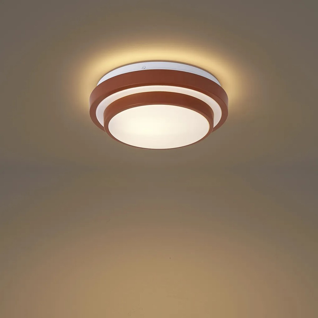 Nowoczesna lampa sufitowa Sienna z białym kloszem 25 cm IP44 - Walden