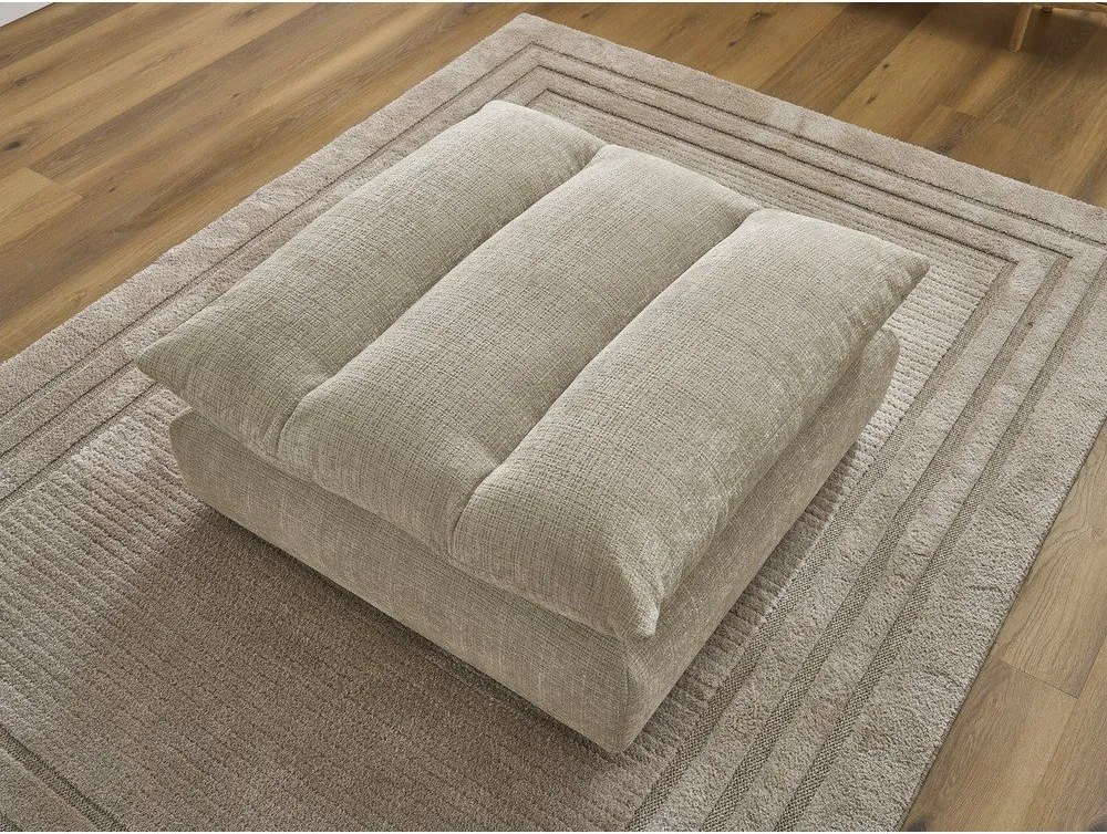 Beżowy podnóżek z tkaniny szenilowej Neil – Bobochic Paris