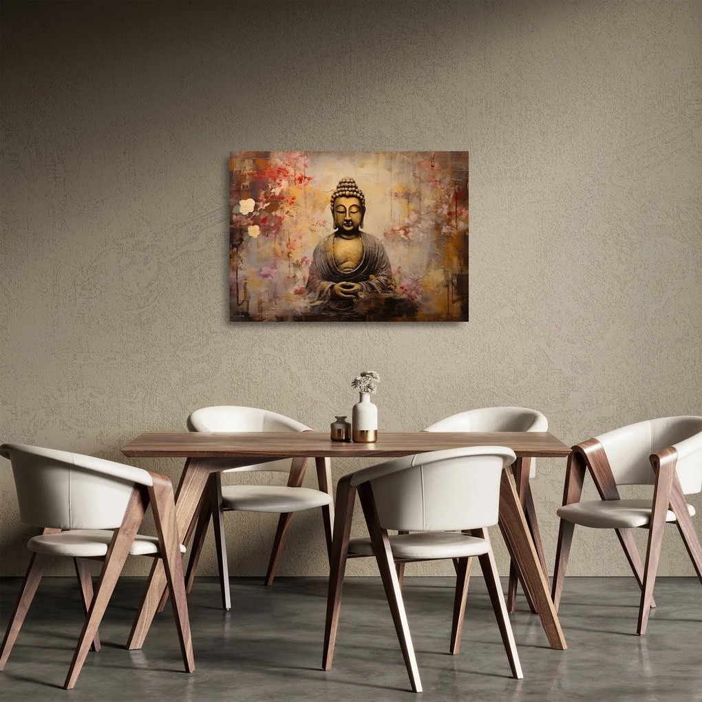 Obraz na szkle - Budda, malarstwo (70x50 cm)