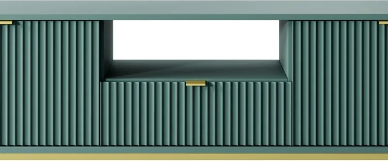 NAYA Szafka RTV 154 zielona (LABRADOR) | złoty stelaż