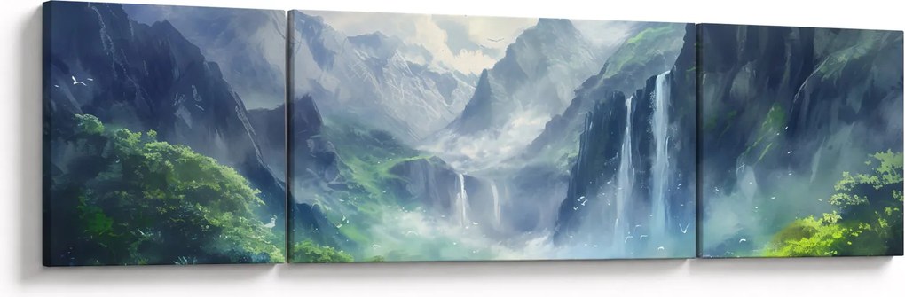 Obraz - Dolina wodospadów (170x50 cm)
