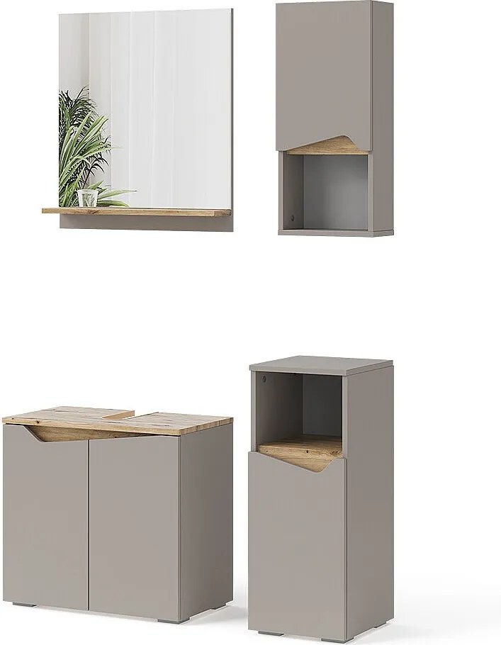 Zestaw mebli łazienkowych szary 60x35x57 marelle