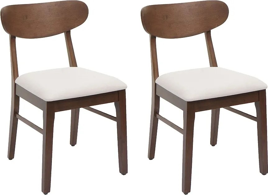 Krzesło do jadalni MCW-M59 (zestaw 2 sztuk),  ciemna rama, kremowy