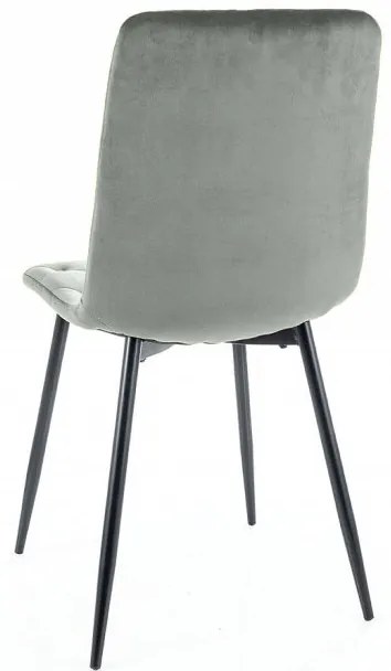 Oliwkowe welurowe krzesło do jadalni JEROME