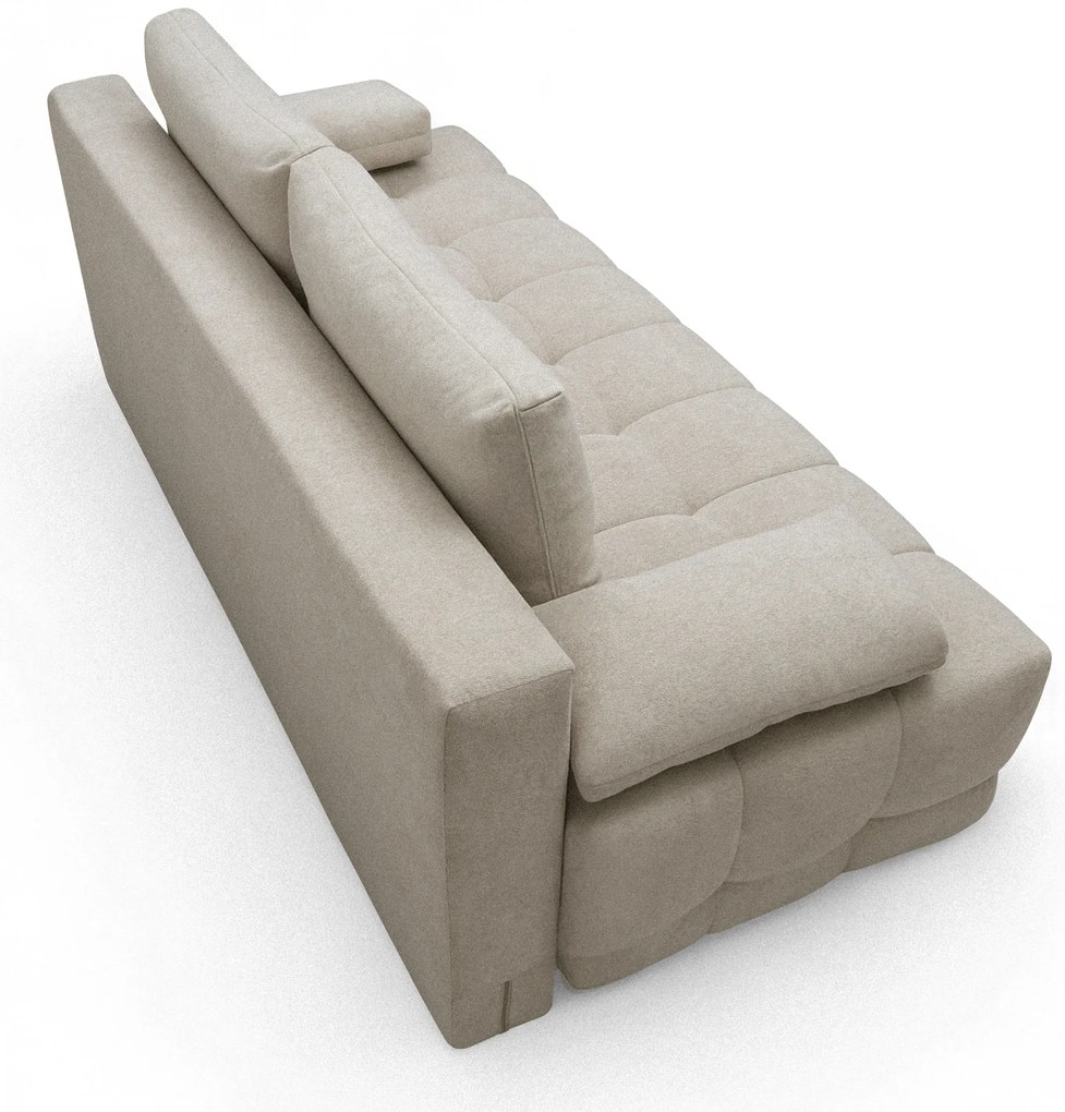 Kanapa Tuko rozkładana z pojemnikiem - beżowa dzianina Freya 210.03