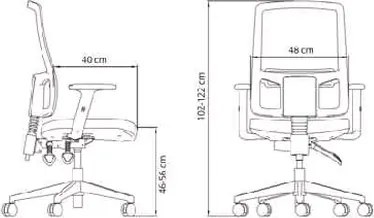 Fotel biurowy z oparciem z siatki Popstar Mesh, zgodny z normą BHP