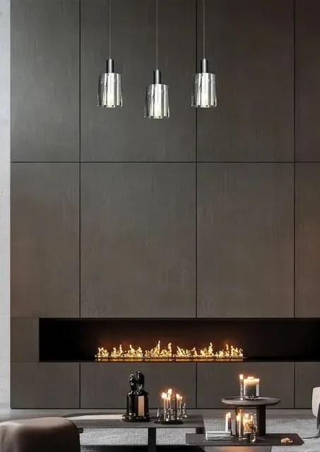 Czarna metalowa lampa wisząca H8-G16